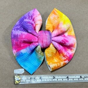 Handmade Large multicolor Clip On Hair Bow for girls, NEW